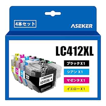 Amazon.co.jp: Aseker互換LC412XL インク高容量ブラザー用